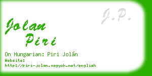 jolan piri business card
