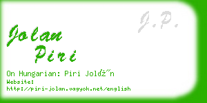 jolan piri business card